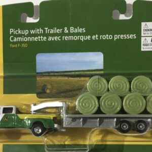 1/64 John Deere Pickup with Trailer and Bales