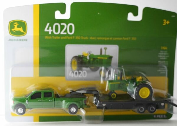 1/64 John Deere 4020 with Ford F350 Truck and Trailer